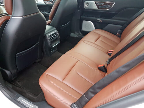 Rear seat of new Lincoln Continental