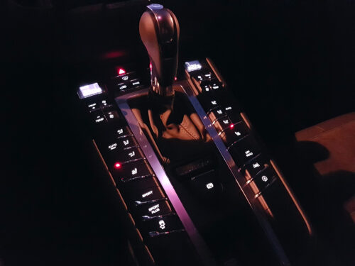 2017 Porsche Macan center console at night