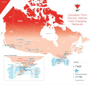 Canadian Tire EV charging map