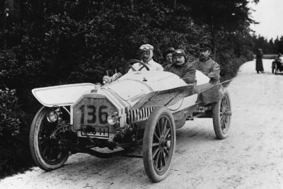 August Horch behind the wheel