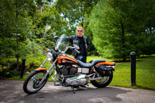 Dad and his classic Harley-Davidson