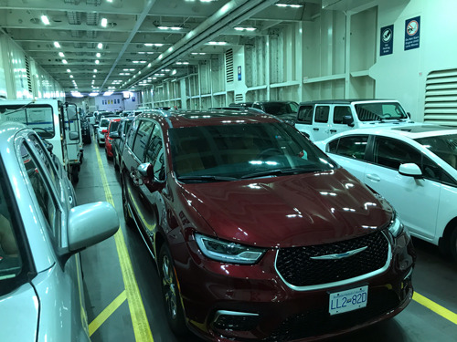 2021 Chrysler Pacifica Pinnacle Hybrid on the ferry