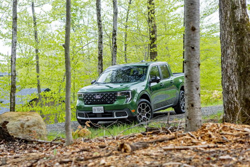 2025-Ford-Maverick-Lariat-Hybrid-AWD-in-the-forest