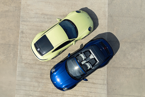 2025-Porsche-911-S-blue-cabriolet-yellow-coupe